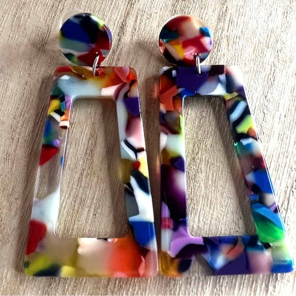 Colorful Acrylic Tassel Earrings Set - Picture 3 of 3